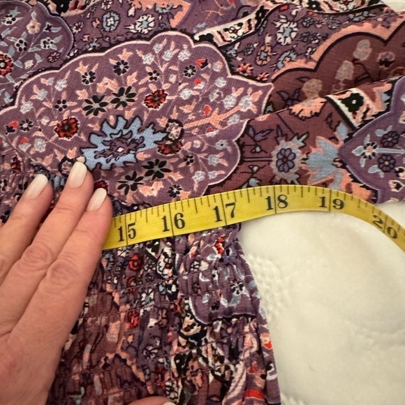 Melloday Floral Long Sleeve V-Neck Top Medium, stretchy purples size M - Picture 8 of 9